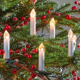Samuel Alexander 30 Warm White LED Candle Green String Light 7m - Size: 5 x 12 x 5cm - Ivory - Wilko - thumbnail 1