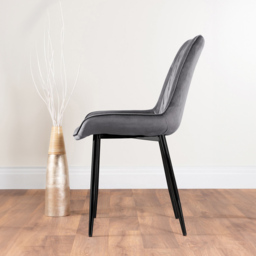 Furniturebox Fira Cesano Wood Effect 6 Seater Round Dining Set Brown Grey and Black - Wilko - thumbnail 5