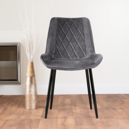 Furniturebox Fira Cesano Wood Effect 6 Seater Round Dining Set Brown Grey and Black - Wilko - thumbnail 4