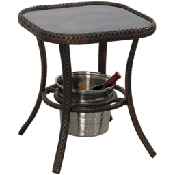 Furniture One 2 Seater Armchair Garden Bistro Set with Ice Bucket - Brown - Wilko - thumbnail 5