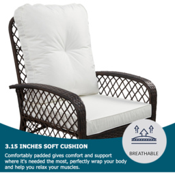 Furniture One 2 Seater Armchair Garden Bistro Set with Ice Bucket - Brown - Wilko - thumbnail 6