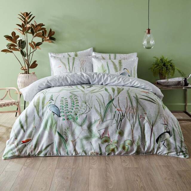 Paoletti Aaliyah Super King Size Botanical Duvet Cover Set - Green - Wilko - image 1