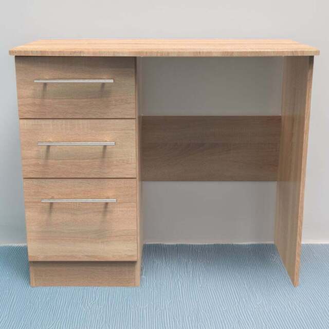Crowndale Sherwood 3 Drawer Bardolino Oak Vanity Unit - Size: 41.5 x 95 x 79.5cm - Brown - Wilko - image 1