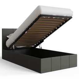 GFW Single Grey Faux Leather End Lift Ottoman Bed with Memory Pocket Spring Mattress - Wilko - thumbnail 5