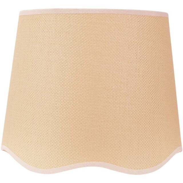 ValueLights Dutton Natural Scallop Edge Large Lamp Shade with White Trim - Size: 27 x 35 x 35cm - Cream - Wilko - image 1