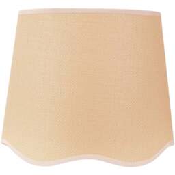 ValueLights Dutton Natural Scallop Edge Large Lamp Shade with White Trim - Size: 27 x 35 x 35cm - Cream - Wilko
