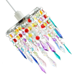 Happy Homewares Waterfall Design Multi Colour Acrylic Drops and Beads Pendant Shade - Size: 22 x 16 x 16cm - Wilko - thumbnail 6
