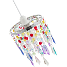 Happy Homewares Waterfall Design Multi Colour Acrylic Drops and Beads Pendant Shade - Size: 22 x 16 x 16cm - Wilko - thumbnail 5
