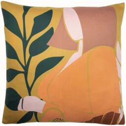 furn. Alma Multicolour Botanical Cushion - Size: 50 x 50cm - Wilko