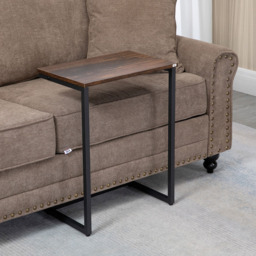 HOMCOM Rustic Brown C-Shaped Nest of Tables Set of 3 - Size: 60 x 30 x 45cm - Wilko - thumbnail 5