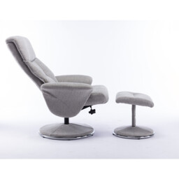 Madrid Grey Fabric Swivel TV Chair with Footrest - Size: Single - Wilko - thumbnail 4