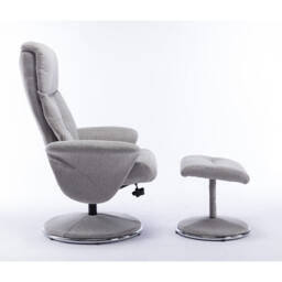 Madrid Grey Fabric Swivel TV Chair with Footrest - Size: Single - Wilko - thumbnail 5