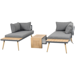 Outdoor Living Belmont 3 Seater Metal and Contemporary Poly-Wood Sectional Corner Garden Set - Grey - Wilko - thumbnail 5
