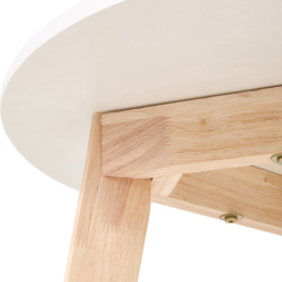 Living and Home 2-Tier White Round Wooden Coffee Side Table - Size: 60 x 48 x 48cm - Wilko - thumbnail 5