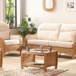 Desser Furniture Centurion 5 Seater Cotton Cream Sofa Set - Brown - Wilko - thumbnail 7