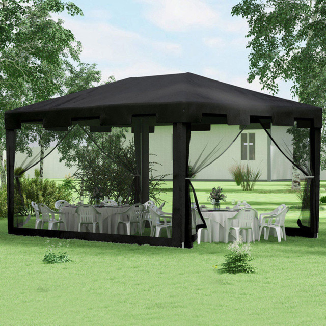 Outsunny 4 x 3m Black Marquee Party Tent - Size: 3 x 4m - Grey - Wilko - image 1