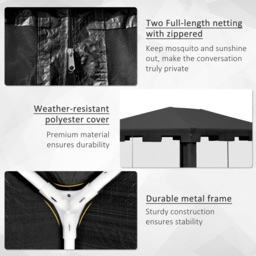 Outsunny 4 x 3m Black Marquee Party Tent - Size: 3 x 4m - Grey - Wilko - thumbnail 7