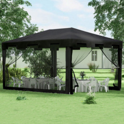 Outsunny 4 x 3m Black Marquee Party Tent - Size: 3 x 4m - Grey - Wilko - thumbnail 1