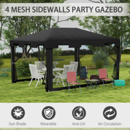 Outsunny 4 x 3m Black Marquee Party Tent - Size: 3 x 4m - Grey - Wilko - thumbnail 6
