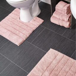 Allure Bath Fashions Blush Ribbed Bath Mat and Pedestal Mat Set 2 Piece - Size: 50 x 80cm - Pink - Wilko - thumbnail 3