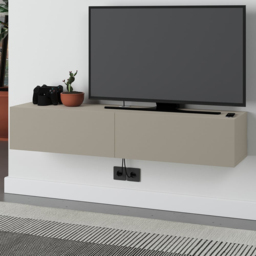 Decortie Francy 2 Door Sandstone Modern Wall Mounted TV Unit - Size: 25 x 135 x 31.7cm - Cream - Wilko - thumbnail 6