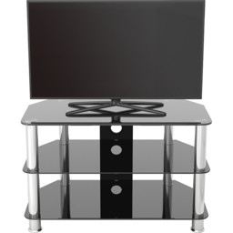 AVF Classic 2 Shelf Black and Chrome Glass Corner TV Unit with Cable Management - AVF Group Ltd - Wilko - thumbnail 7