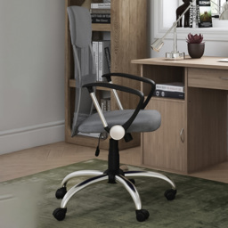 Alphason Orlando Grey Mesh and Faux Leather Chair - Size: 120 x 60 x 52cm - Wilko - thumbnail 1