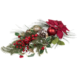 Traditional Poinsettia Bauble Door Drop - Size: 60 x 27xm - Wilko - thumbnail 5