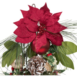Traditional Poinsettia Bauble Door Drop - Size: 60 x 27xm - Wilko - thumbnail 3
