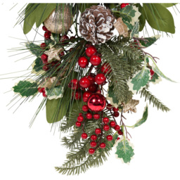 Traditional Poinsettia Bauble Door Drop - Size: 60 x 27xm - Wilko - thumbnail 4