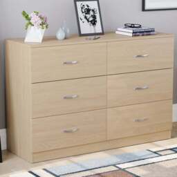 Vida Designs Riano 6 Drawer Pine Chest of Drawers - Brown - Wilko - thumbnail 1