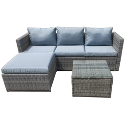 Furniture One 3 Seater Grey Rattan L Shape Reversible Corner Chaise Lounge Sofa Set - Wilko - thumbnail 3