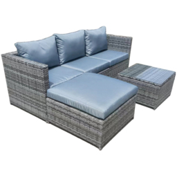 Furniture One 3 Seater Grey Rattan L Shape Reversible Corner Chaise Lounge Sofa Set - Wilko - thumbnail 4
