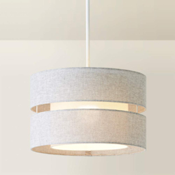 ValueLights Sophia-2 Tier Grey Linen Medium Drum Ceiling Lamp Shade - Size: 18.5 x 30 x 30cm - Wilko - thumbnail 5