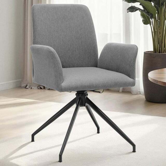 tectake Daya Set of 4 Anthracite Upholstered Swivel Chair - Size: Single - Grey - Wilko - image 1