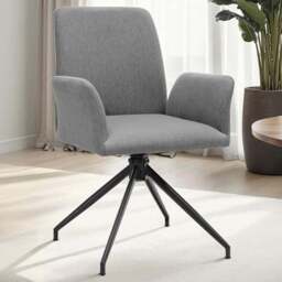 tectake Daya Set of 4 Anthracite Upholstered Swivel Chair - Size: Single - Grey - Wilko
