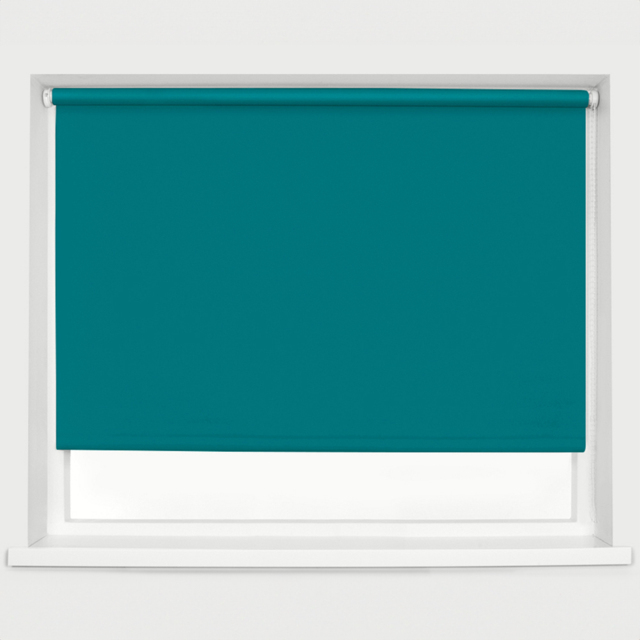 Caecus Blackout Roller Blinds Teal 60cm x 120cm - Green - Wilko - image 1