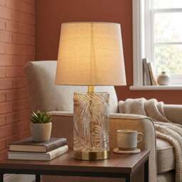 Gold Leaf Table Lamp - Wilko - thumbnail 3