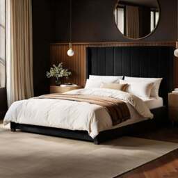 Flair Tiggy King Size Black Velvet Ottoman Bed with Winged Headboard - Wilko - thumbnail 1