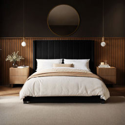 Flair Tiggy King Size Black Velvet Ottoman Bed with Winged Headboard - Wilko - thumbnail 5