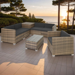 tectake Pisa Nature Lounge Set - Brown - Wilko