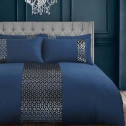 Velosso Sephora Double Navy Duvet Set - Blue - Wilko - thumbnail 1