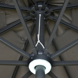 Outsunny Grey Solar LED Crank and Tilt Parasol 2.7m - Size: 3m - Wilko - thumbnail 4