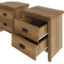GFW Boston 2 Drawer Knotty Oak Bedside Table Set of 2 - Brown - Wilko - thumbnail 5
