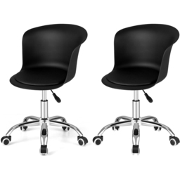 Costway Black Office Chair Set of 2 - Size: 59 x 58 x 40cm - Wilko - thumbnail 3