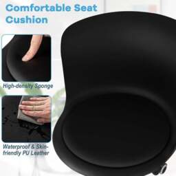 Costway Black Office Chair Set of 2 - Size: 59 x 58 x 40cm - Wilko - thumbnail 5