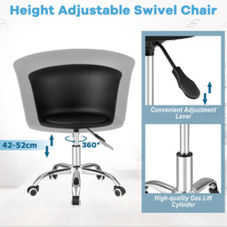 Costway Black Office Chair Set of 2 - Size: 59 x 58 x 40cm - Wilko - thumbnail 7