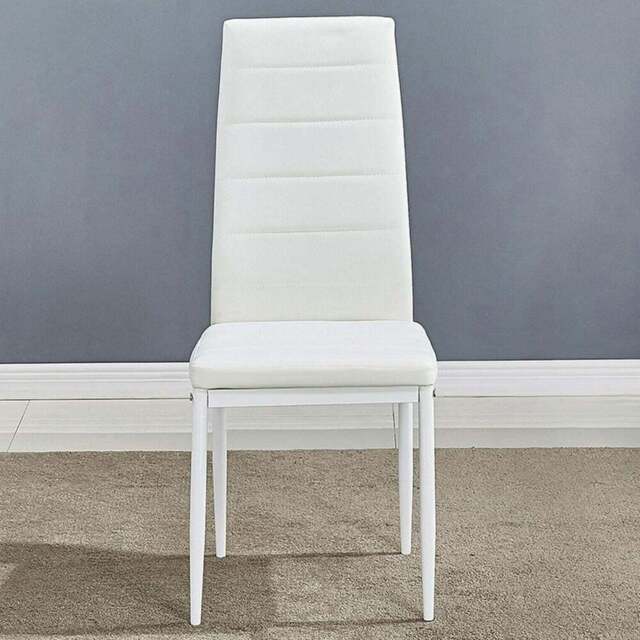 Kosy Koala Set of 6 White Faux Leather Dining Chair - Size: 96 x 40 x 40cm - Wilko - image 1