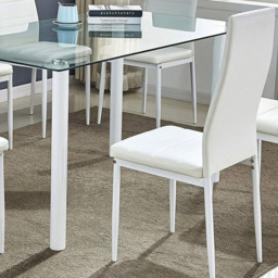 Kosy Koala Set of 6 White Faux Leather Dining Chair - Size: 96 x 40 x 40cm - Wilko - thumbnail 4