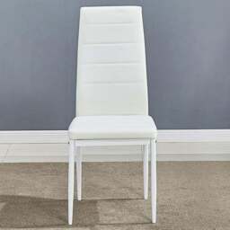 Kosy Koala Set of 6 White Faux Leather Dining Chair - Size: 96 x 40 x 40cm - Wilko - thumbnail 1